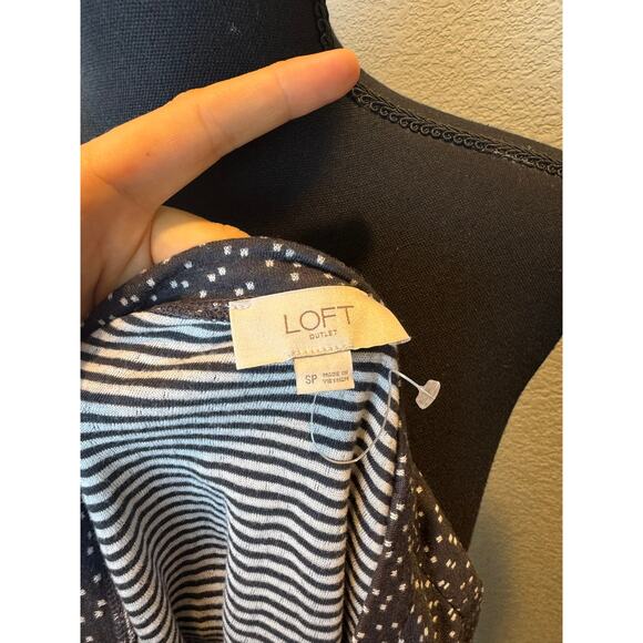 LOFT Outlet Womens Top, Small Petite, Gray and White, Long Sleeve - Picture 2 of 2
